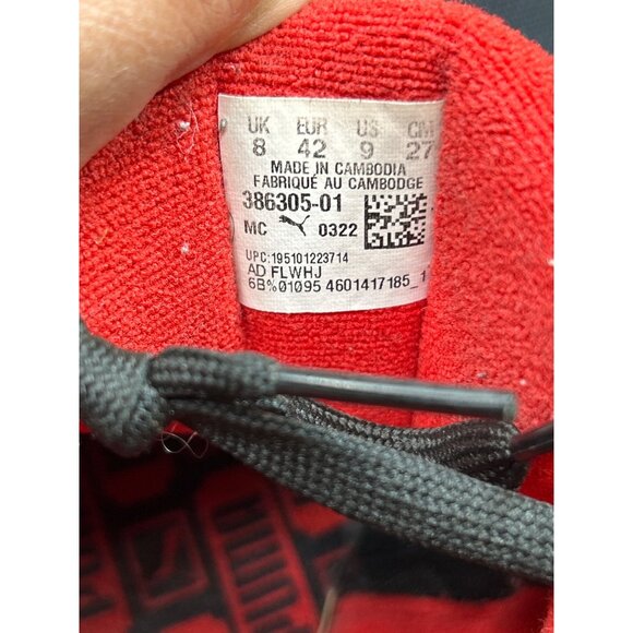 Mens Puma Mirage Sport "Alert" Sneakers Size 9 Black/Red - Picture 7 of 9